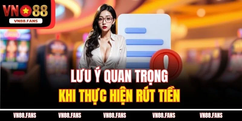 Rút Tiền VN88 - Cách Rút Siêu Tốc, An Toàn Cho Người Chơi 3 Lưu ý quan trọng khi thực hiện rút tiền